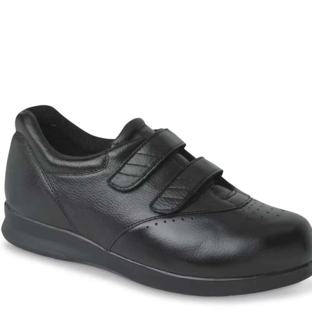 Drew Walking Sneaker 6.5 WW Black Paradise II Leather Adjustable Wide Shoes New